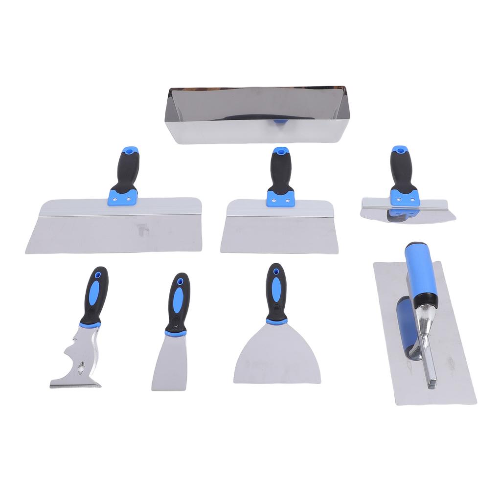 Drywall Spatula Set Stainless Steel Scraper Shovel Plastering Trowel 14 Inch Mud Pan for Wall Taping Spreading Painting