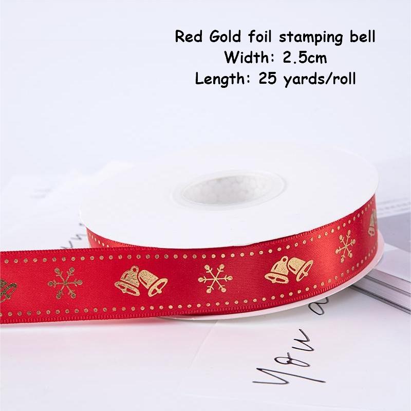 1/4 Inch Christmas Ribbon for Crafts Holiday Grosgrain Ribbon Christmas Ribbon for Gift Wrapping Festival Party Decoration