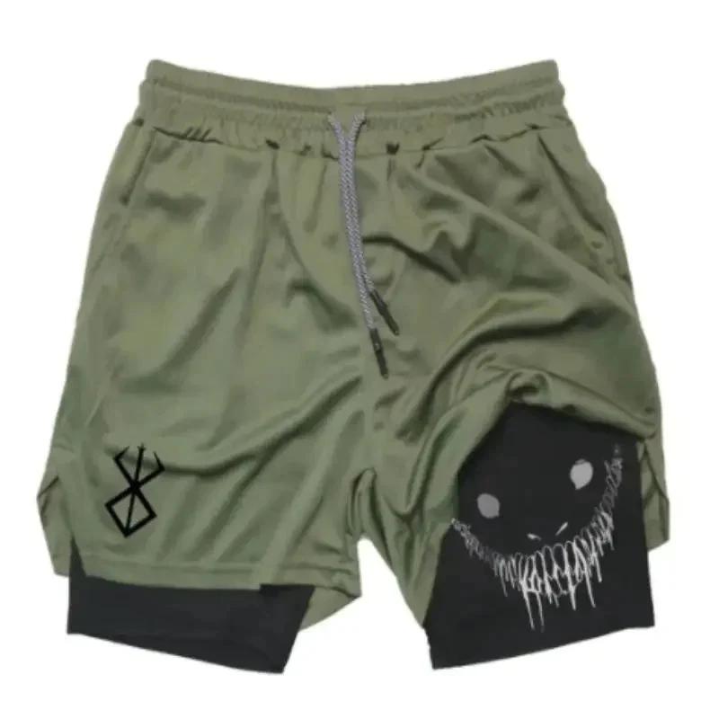 

Berserk Smile Shorts Double-Layer Pants Boxing Muay Thai Kickboxing Training Japan Cartoon Animation 3D Print Gym Sport Workout Fitness Cosplay Unisex S