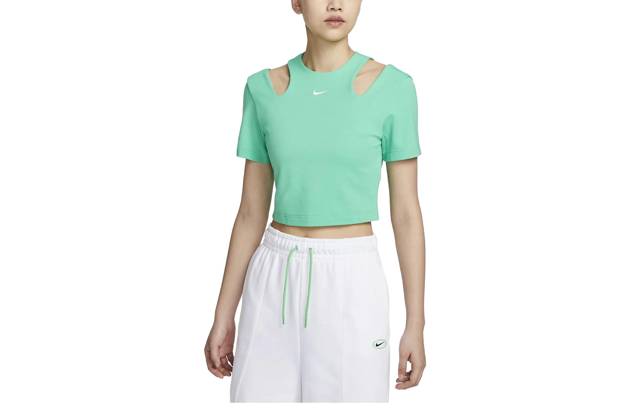 Nike Crop Tops Women s Spring Green Crew Neck Moderate DV7963-363 XL