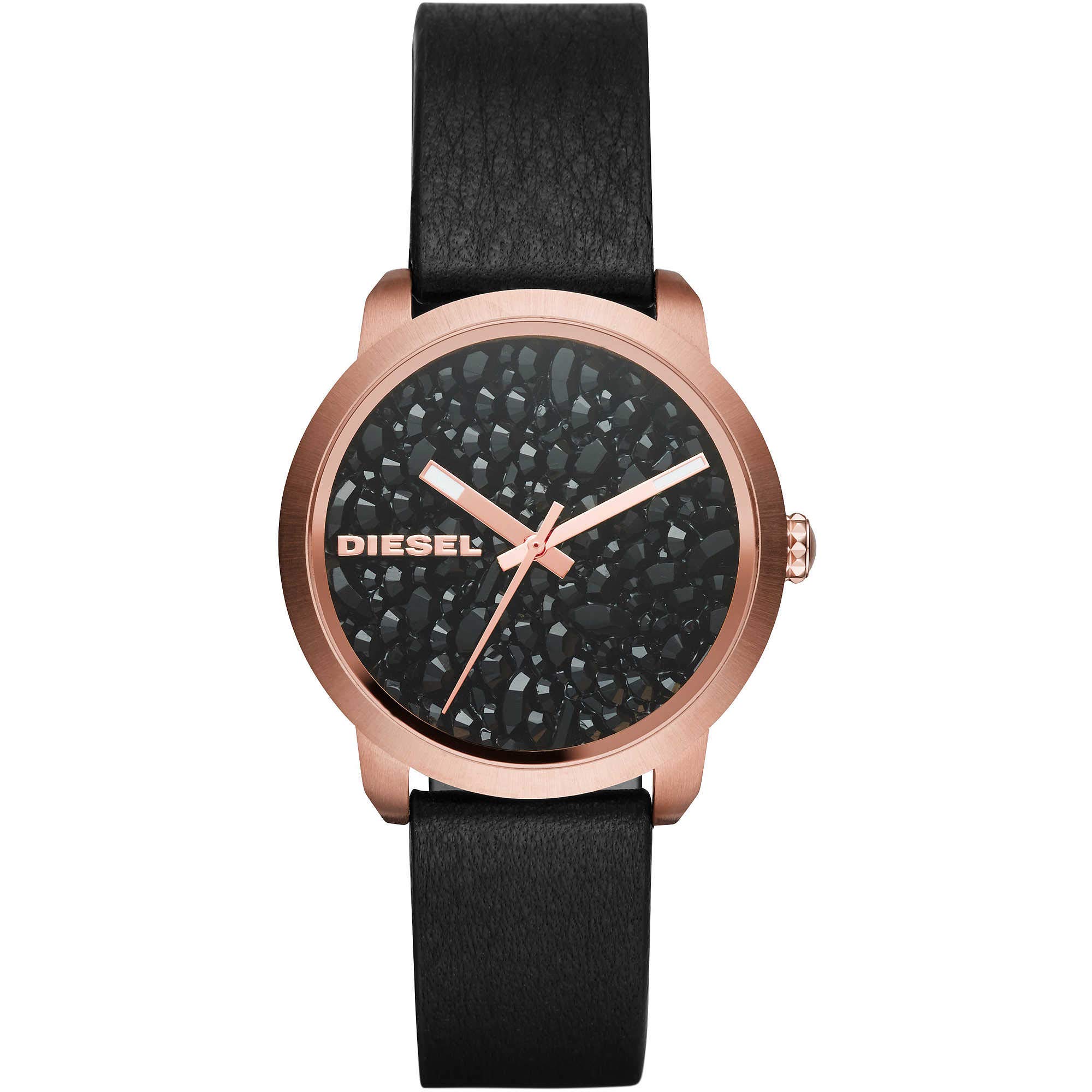 

Часы женские Diesel DZ5520 Flare Rose Gold Black Leather чёрный
