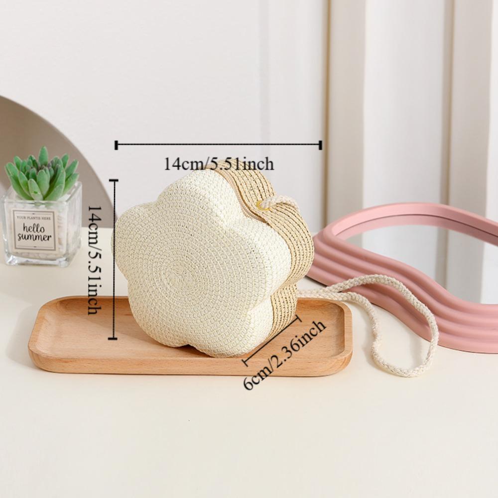 Kawaii Straw Small Shoulder Bag Flower Shape Woven Crossbody Bag Fairy Beach Straw Bag  Summer
