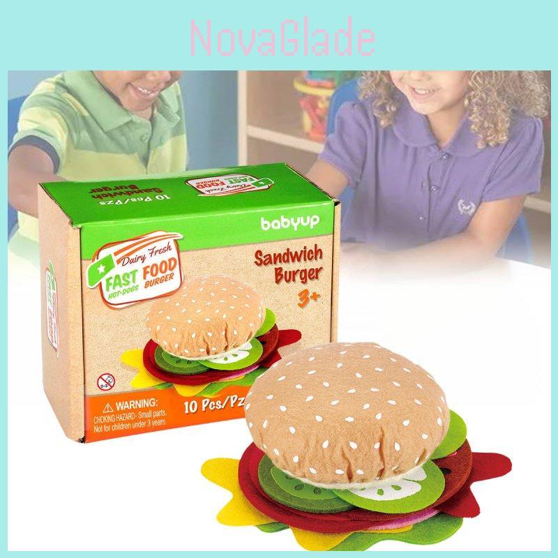 Colorful Diy Felt Burger Toy Set For Creative Play And Imaginative Sandwich Fun