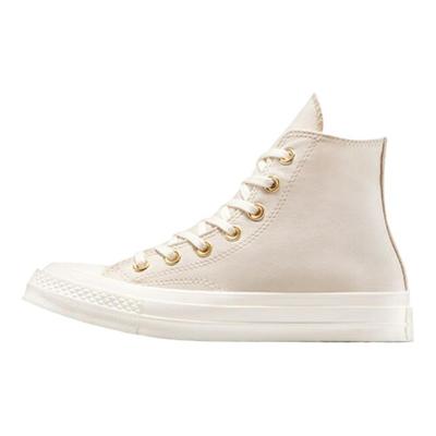 Chuck 70 Metallic Patch Comfortable Simple Fit High Top Canvas Shoes Unisex Sneakers Beige A13535C