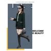 Women's Winter Plaid Woolen Coat With Fleece Lining Casual Lapel Button Jacket