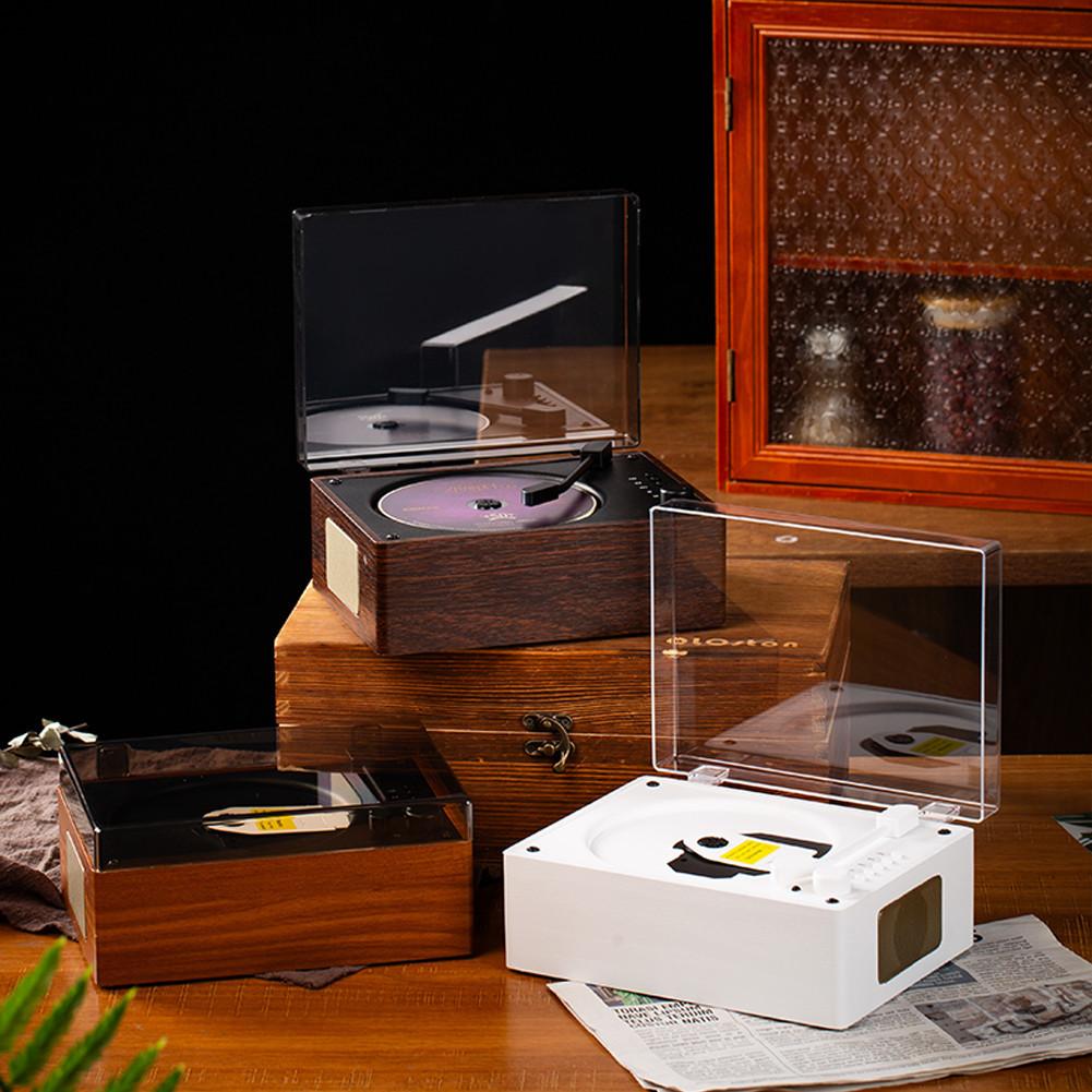 Light Luxury Retro CD Player Rechargeable Bluetooth-Compatible 5.0 Music Player Portable Desktop Speaker
