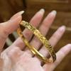Zhaocai Ping An Three Sided Crushed Ice Bracelet Women's Bracelet Light Luxury High End Feeling Bracelet