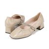 Barbara Lambskin Shirring Jewel Mary Jane Pumps 4cm Bbj120be
