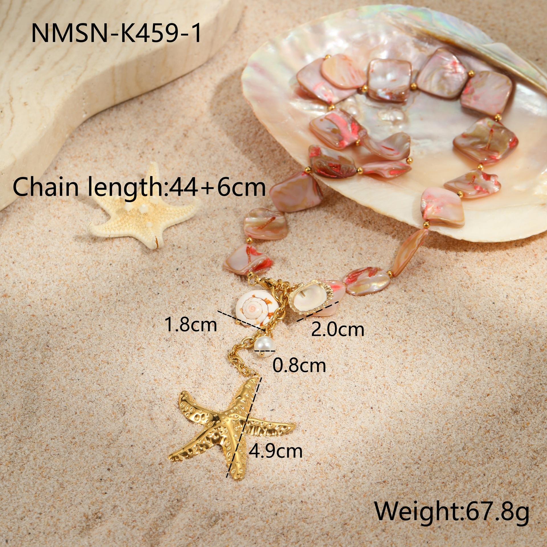 GEMCHIC Women s Ocean Style Beach Vacation Shell Choker Necklace Starfish Coral Set Earrings Bracelet