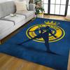 Ronaldo Silhouette Al Nassr Logo Themed Antislip Durable Polyester Home Decorative Large Size Logo Design Durable Floor Mat For Living Room Restaurant