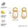 Fashion Irregular Imitation Pearl Earrings Stainless Steel Geometric Twist Texture Earrings for Women Statement Party Jewelry