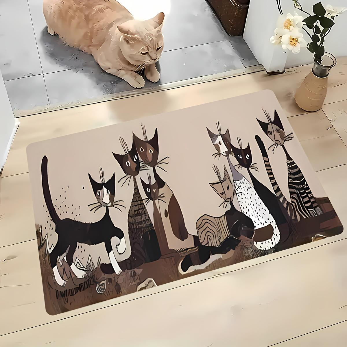 

VIKAMA Cartoon Strange Cat Carpet Kitchen Rug Washable Doormat Waterproof Welcome Mat Rug For Bedroom Carpet For Live Room 40X60CM (1.3X2FT