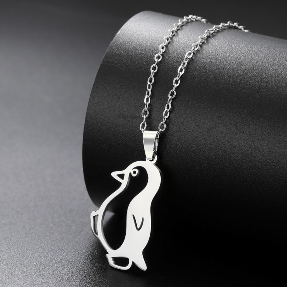 My Shape Cute Penguins Necklaces Stainless Steel Animal Pendant Chain Lovely Penguin Turtle Jewelry Women Girls Valentine's Day