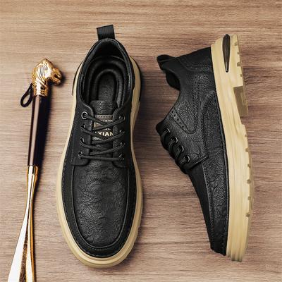 Leather All-match Men's Lace-Up Driving Shoes Fashion Men Classic Casual Shoes 2024 New Arrival Male Comfortable Business Shoe