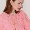 August Harmony Water Drop Oval Chain Necklace / 2color