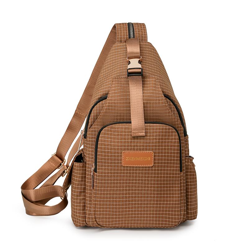 Leichte Brusttasche für Damen Kariert Mehrzweck-Rucksack