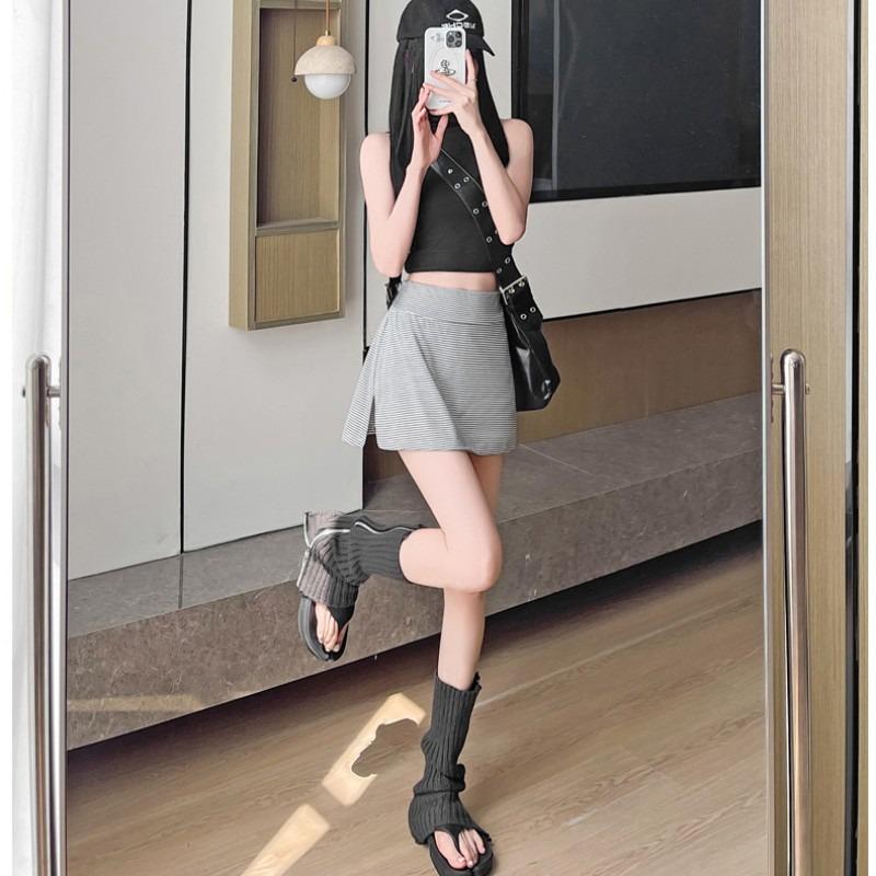 Sports Shorts Women's Summer Thin New Spice Girl Retro Yoga Split Hip Skirt Pants Skirt