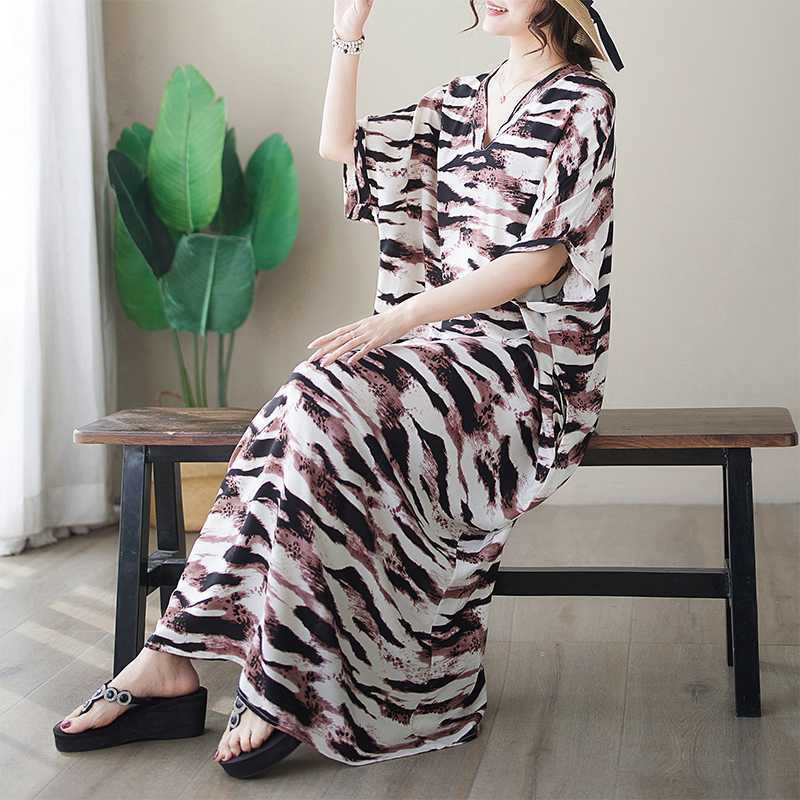 

Винтажные женские темпераментные свободные платья большого размера с V-образным вырезом, супер шикарные богемные платья One Size красный