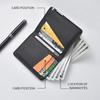 Black Faux Leather Slim Business-Style Wallet With Multiple Card Slots Credit Card & Driver'S License Holder Geometric Design