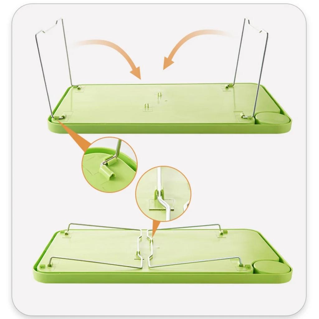 Foldable Laptop Bed Table Lap Desk Stand, Tray Dining Table With Slots, With Foldable Legs And Cup Slots,
