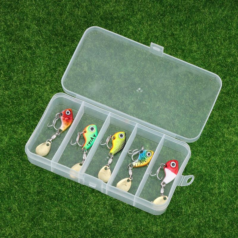 5Pcs Fishing Lure Kit 7G/14G/20G Metal Vib Artificial Bait Sinking Spinner Spoon Fishing Accessories Jigs Fishing Tackle 7g
