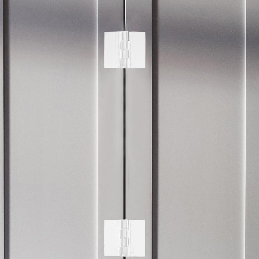 6Pcs Clear Acrylic Hinges 35x25mm Self-Adhesive Transparent for Small Crafts Cabinets Wooden Boxes Strong Adhesive Portable