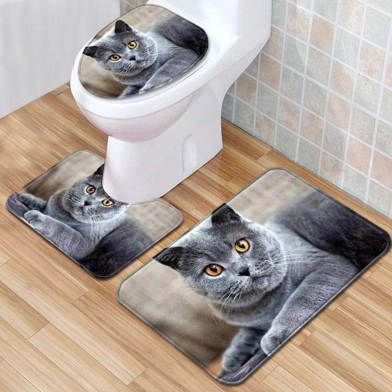 Creative Toilet Three-Piece Floor Mat Bathroom Three-Piece Carpet Doormat