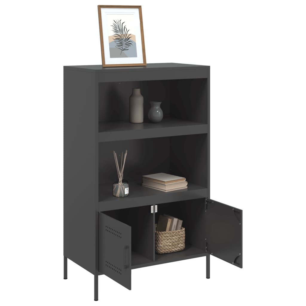 Highboard Black 68 x 39 x 113 cm Steel
