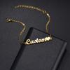 Atoztide Customized Name Crown Heart Bracelet Personalized Thick Chain for Women Stainless Steel Gold Color Bangle Jewelry