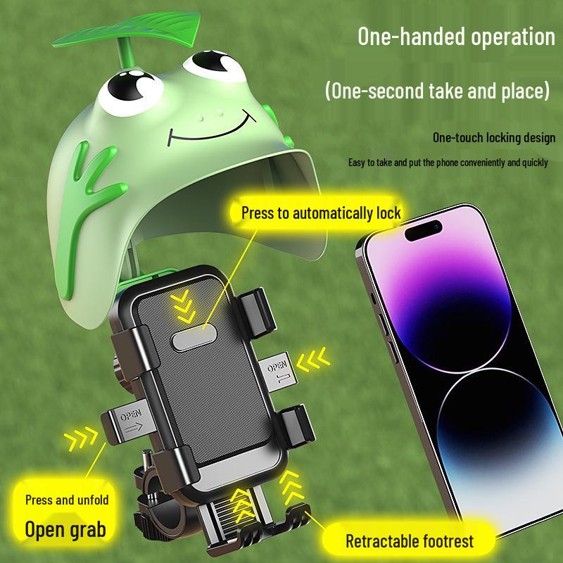 Compact Helmet Phone Holder & Sun/Rain Shield for Scooter/Motorcycle/Bicycle Riders.