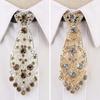 Faux Crystal Neckties Luxury Metal Inlaid Diamond Fine Workmanship Corsage Weddings Parties Accessories