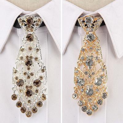Nep Kristal Stropdassen Luxe Metaal Ingelegde Diamant Fijn Vakmanschap Corsage Bruiloften Feesten Accessoires