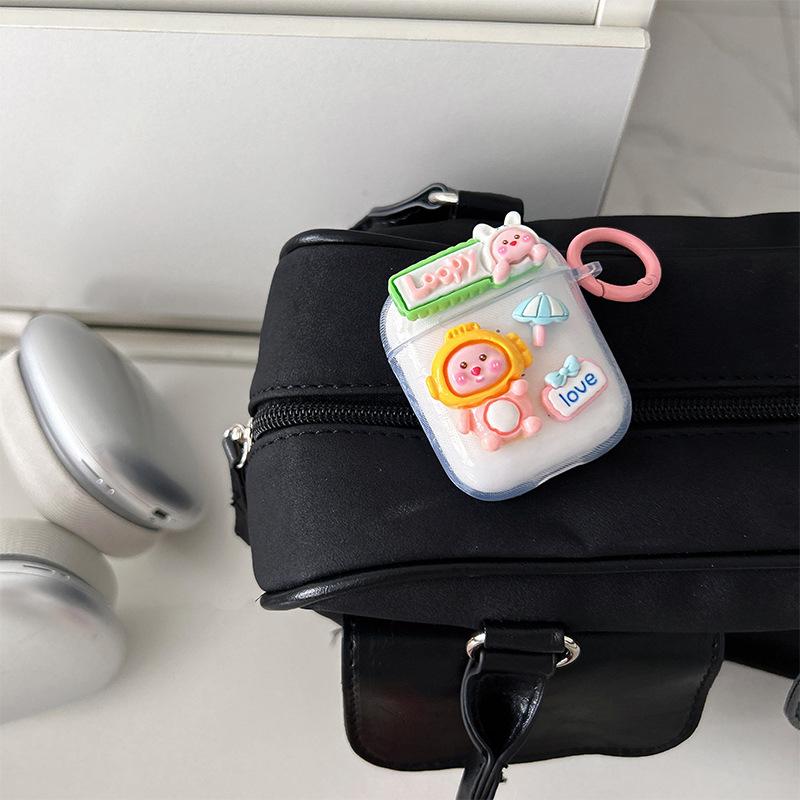 Cartoon Cute Beaver Buckle Earphone Cover Apple Bluetooth Protective Case For Airpods 1/2 Generation Silicone Pro3