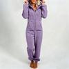 Women's Fashion Fleece-Lined Thickened Fleece Hooded Pyjamas With Zip-Up Onesie