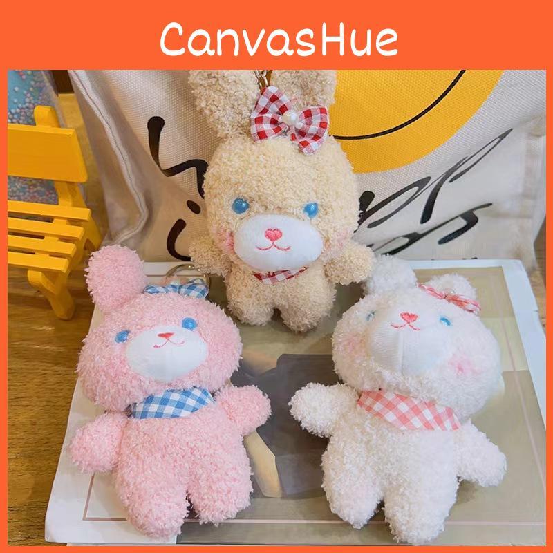 Teddy Rabbit Keychain Cute Cartoon Plush Toy Girls Kid Backpack Ornament Hanging