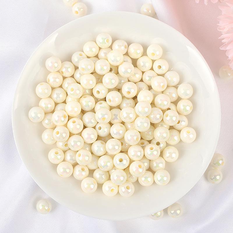 Acrylic Solid Color Round Beads for DIY Jewelry Bracelet Making