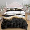 Bedding Digital Printing Three-Piece Black Gold Marble Nordic Luxury Design Home Textiles