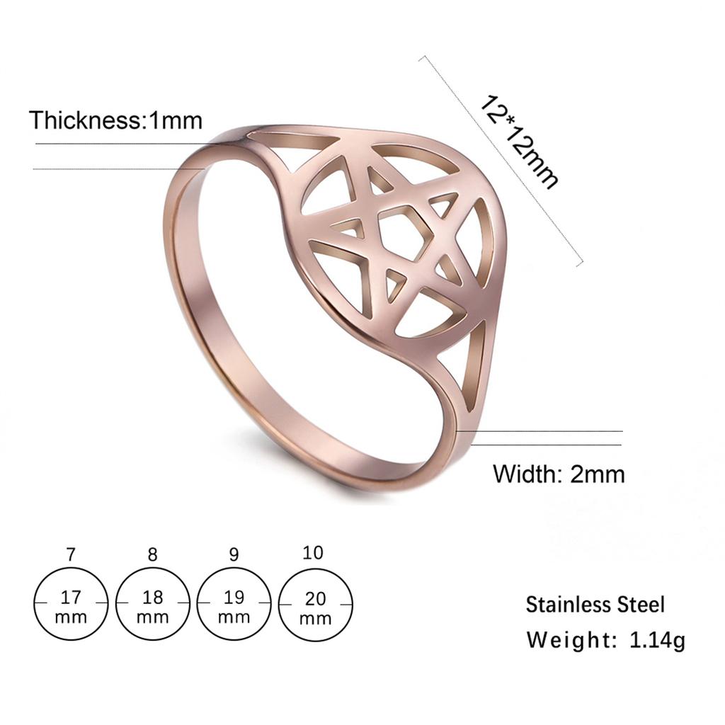  Minimalism Pentagram Rings for Women Stainless Steel Judaism Star of David Ring Amulet Jewelry Anniversary Gift