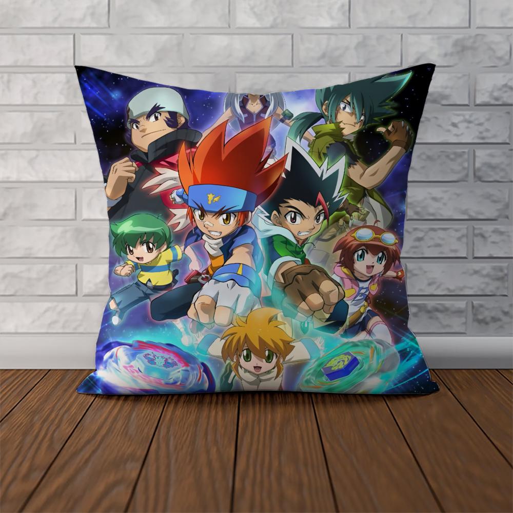BAKUTEN SHOOT BEYBLADE Pillow Case For Car Sofa Decorative Home Doublesided Print Plush Square Throw Pillow Cushion Cover