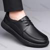 Men's Casual Leather Shoes 2026 Spring Autumn New Fashion Lace Up Soft Sole Loafers Comfortable Outdoor Height Increase Flats