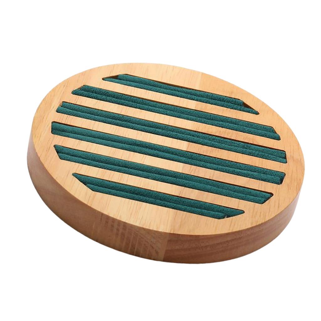 Natural Wood Round Jewelry Storage Tray For Ring Bracelet Earring Collection Decorative Counter Props