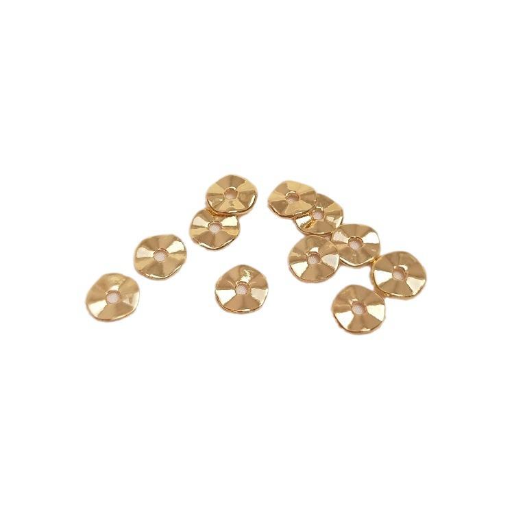 14K Gold-Filled Color-Preserving Wavy Disc Spacer for DIY Charm Bracelet Jewelry.