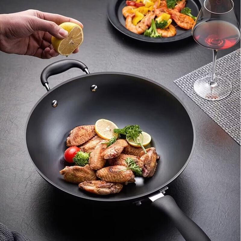 ASD 34cm Cast Iron Wok