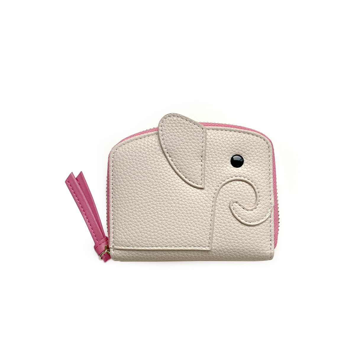 Женский мини-кошелек Lizdays в форме слона, Компактный, Картхолдер, Двускладной кошелек, Милый (Бежево-розовый)