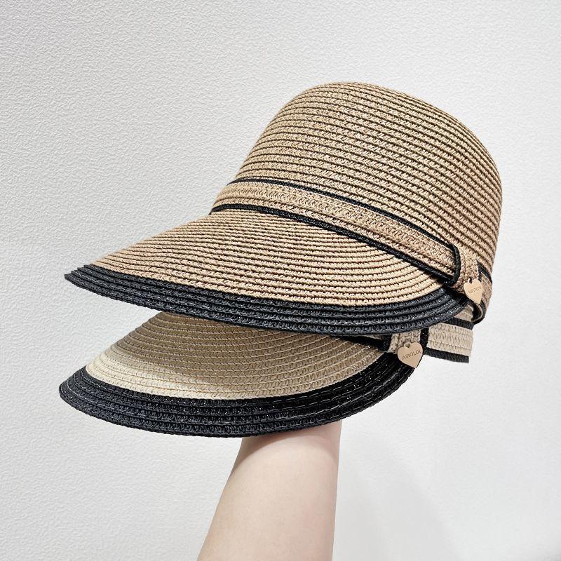 New Cap Hat Women's Summer Thin Hat Breathable Cute Resort Equestrian Hat Beach Sun Straw Hat