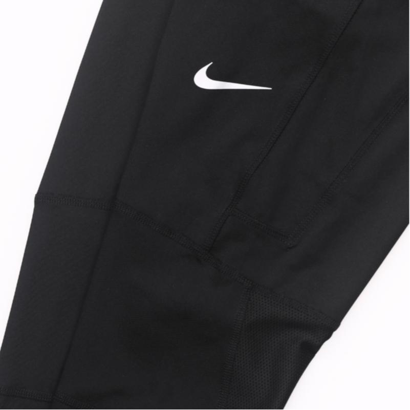 Nike Color Block Logo Print Mid Rise Slim Fit Sports Pants Men bottoms Black 644257-011