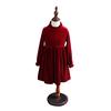 YUBAOBEI Kids Winter Long-sleeve Dress 4-14 Yrs Teenage Girl Velvet Elegant Evening Party Gown Child Clothes