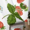 Sommerfrucht-Erdbeerblatt-Wiederholungs-Vorhänge für Schlafzimmer, Wohnzimmer, Voile-Fenstervorhänge, Tüllvorhänge für Kinderzimmer