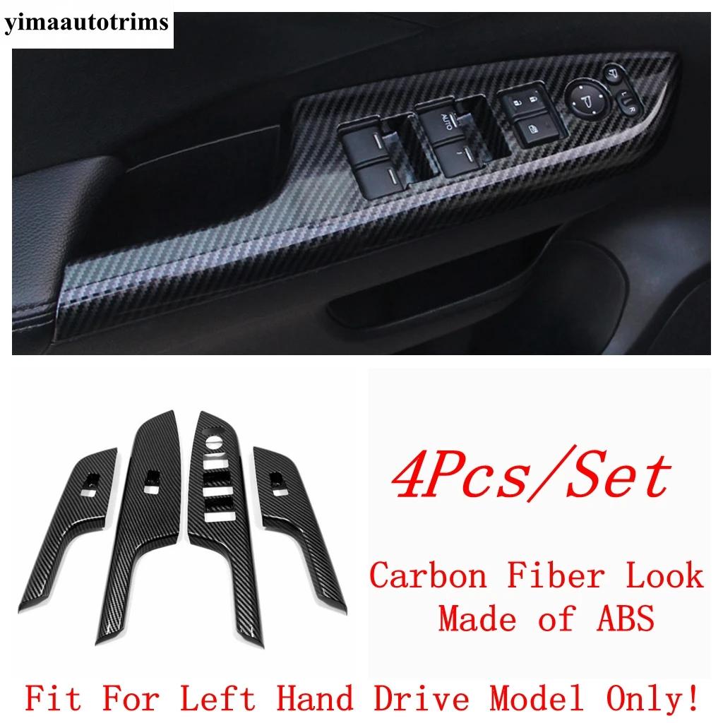 Car Armrest Door Window Glass Lift Switch Panel Cover Trim For Honda CRV CR-V 2012 2013 2014 2015 2016 Carbon Fiber Accessories