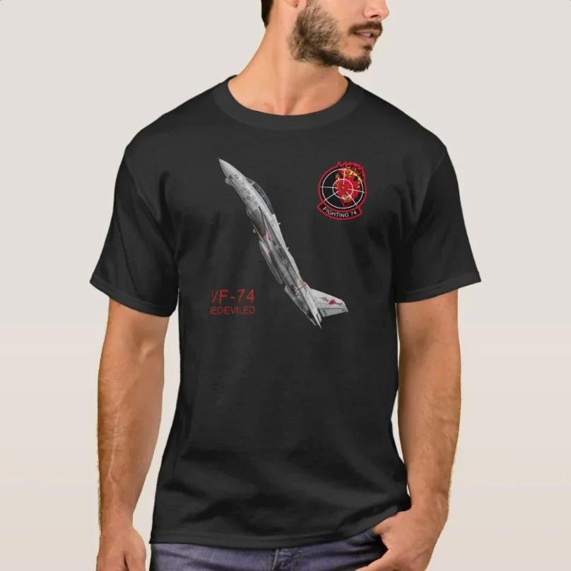 

VF74 Bedevilers Fighter Squadron F14 Tomcat Fighter TShirt 100 Cotton ONeck Short Sleeve Casual Mens Tshirt Size S3XL S